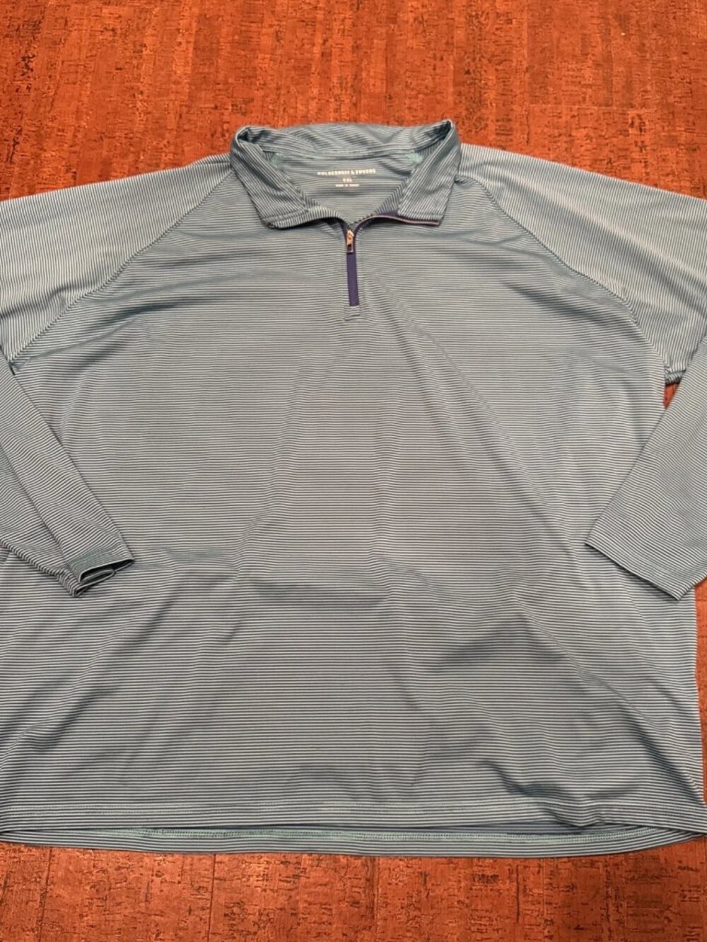 Holderness & Bourne 1/4 Zip Pullover Mens XXL Blue White Performance The Reid